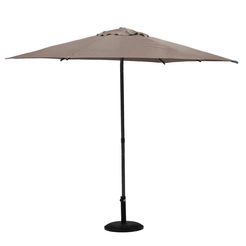 Hespéride - Round Soya Taupe Straight Parasol - D2.7m - High UV Protection, Removable Water Repellent and Swivelling Canvas - Rust-Resistant Steel Structure - Image 1