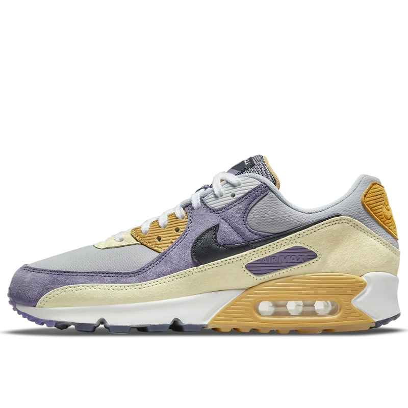 Nike Men's Air Max 90 Sneaker, Purple/Black/Grey, 4