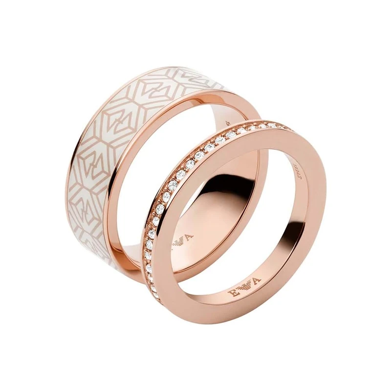 Emporio Armani Women's Rose Gold Stainless Steel Stack Ring, EGS2830221
