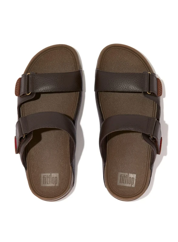 Fitflop Mens Gogh Moc In Leather Slide Sandal, Dark Brown, 12 UK