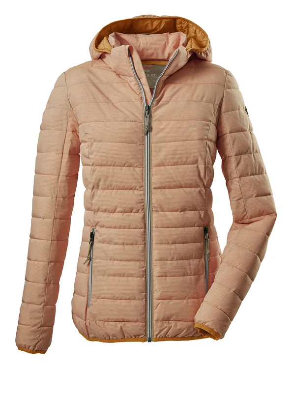 G.I.G.A. DX Women's Uyaka Stripe Casual Functional Jacket in Down Look with Zip-Off Hood, Light Apricot, 46 (EU)