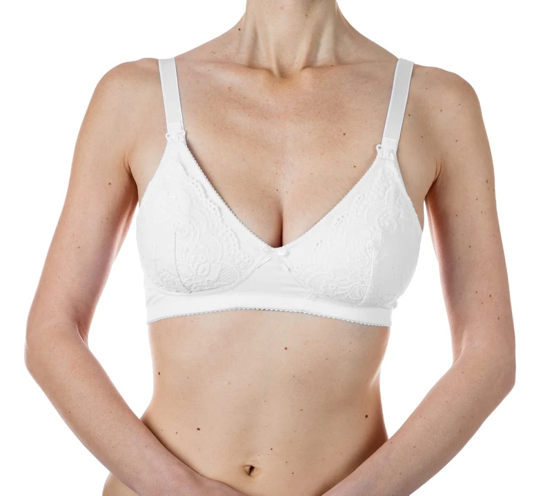 Chicco 00021162000320 Nursing Bra Cotton, Size 3D, White - Image 1