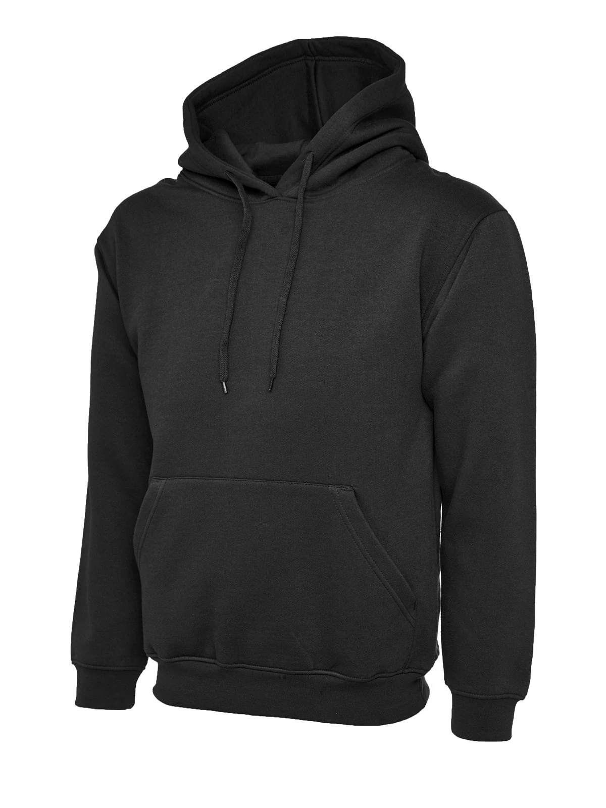 Mens Classic Plain Pullover Hooded Sweatshirt Hoodie Sweater (22 Colours) (M, Black)
