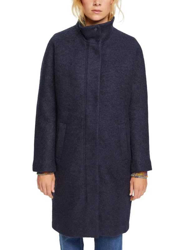 ESPRIT Coat with wool, navy, XL