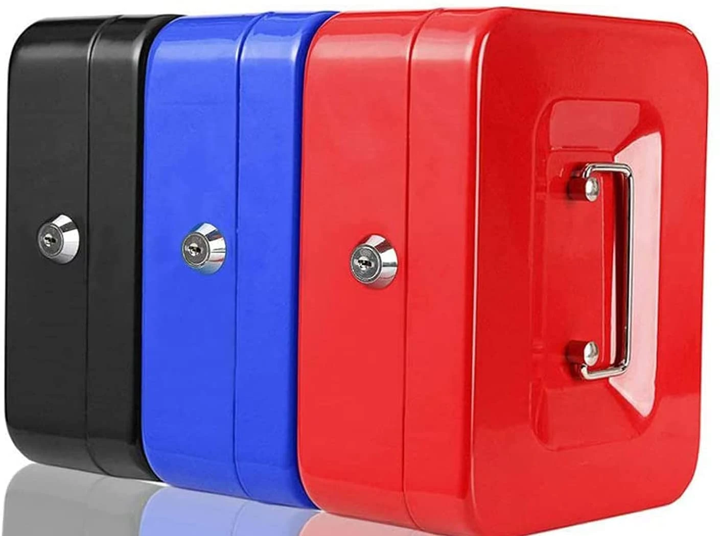 ACCURATE Money Box Tin Steel Cash Safe Box Petty Cash Tin with Lock 2 Keys - (10 INCH)