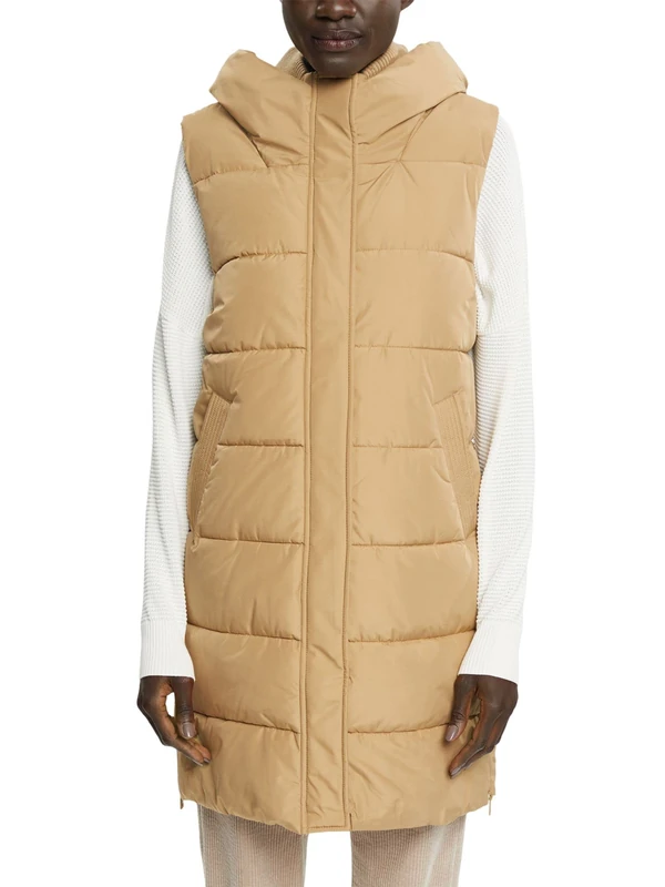 ESPRIT Women's 092ee1h304 Vest, 250/Khaki Beige, L