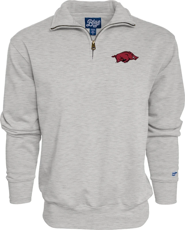 Blue 84 Men's Quarter Zip Sweatshirt Icon Grey, XL