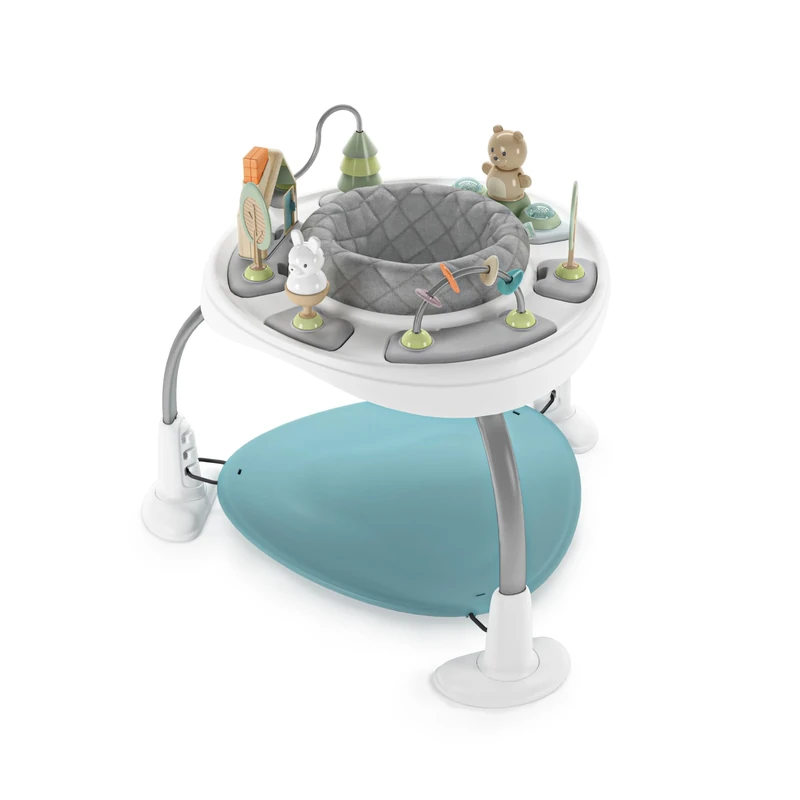 Ingenuity, Baby Activity Centre Jumper & Play Table 2-in-1 Spring & Sprout, First Forest, 11 Activities with Lights & Sounds, Development of Motor Skills, Adjustable Height, 360° Seat, 6-24 Months + - Image 1