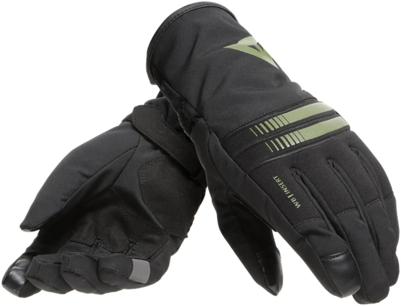 Dainese Plaza 3 Lady D-Dry Gloves, Waterproof Winter Motorbike Gloves, Women, Black/Bronze-Green, XXS