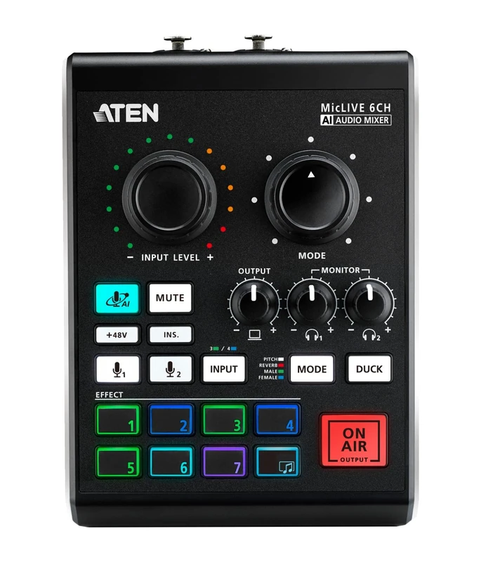ATEN MicLIVE 6CH, UC8000 live streaming, podcast, content creating, audio recording, - Image 1
