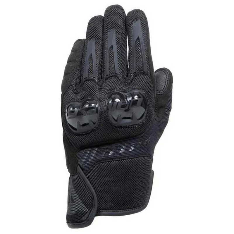 Dainese - Mig 3 Air Tex Gloves, Motorbike Gloves with Reinforced Palm, Motorcycle Gloves with Touchscreen Sensor, Knuckle Protectors, Mens Leather Gloves Stretchy and Breathable, Black