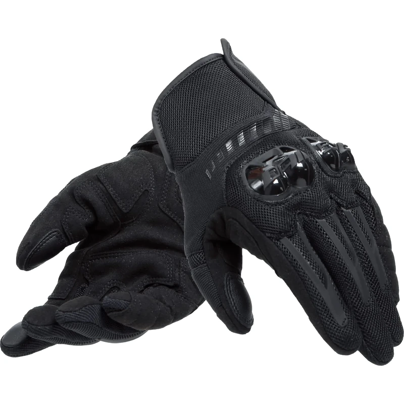 Dainese - Mig 3 Air Tex Gloves, Motorbike Gloves with Reinforced Palm, Motorcycle Gloves with Touchscreen Sensor, Knuckle Protectors, Mens Leather Gloves Stretchy and Breathable, Black
