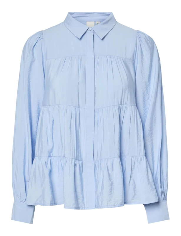 YAS Women's Yaspala LS Shirt S. Noos Blouse, Kentucky Blue, Large - Image 1