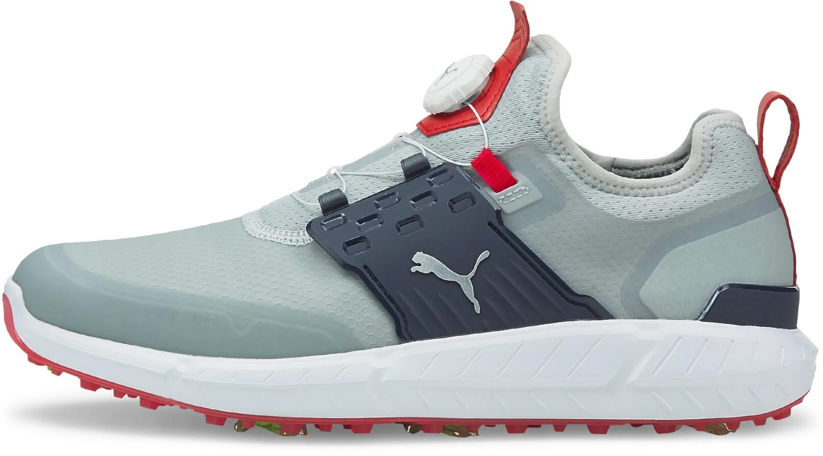 PUMA Men's Ignite Articulate Disc Golf Shoe, High Rise-puma Silver-navy Blazer, 14 UK