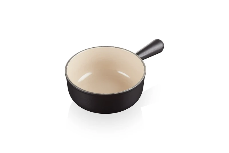 Le Creuset Enamelled Cast Iron Fondue Saucepan 20cm, 1.9 litres, Matte Black, 20007200002460