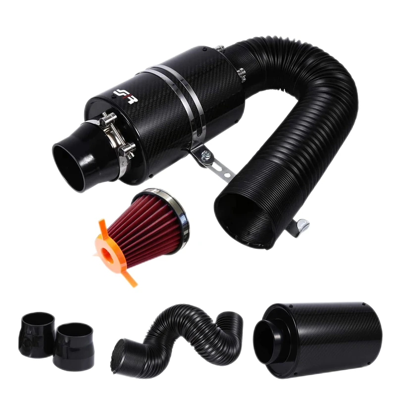 Simoni Racing AB1 Carbon Air Box with Conical Filter, Joint Tube Diameter 76 mm, Adjustable from 21 cm to 82 cm