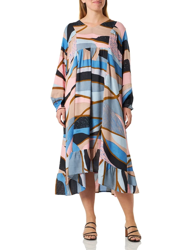 Unmade Copenhagen Women's LimonUM Dresses, Print Blue/Rose/Brown/Black, XL - Image 1
