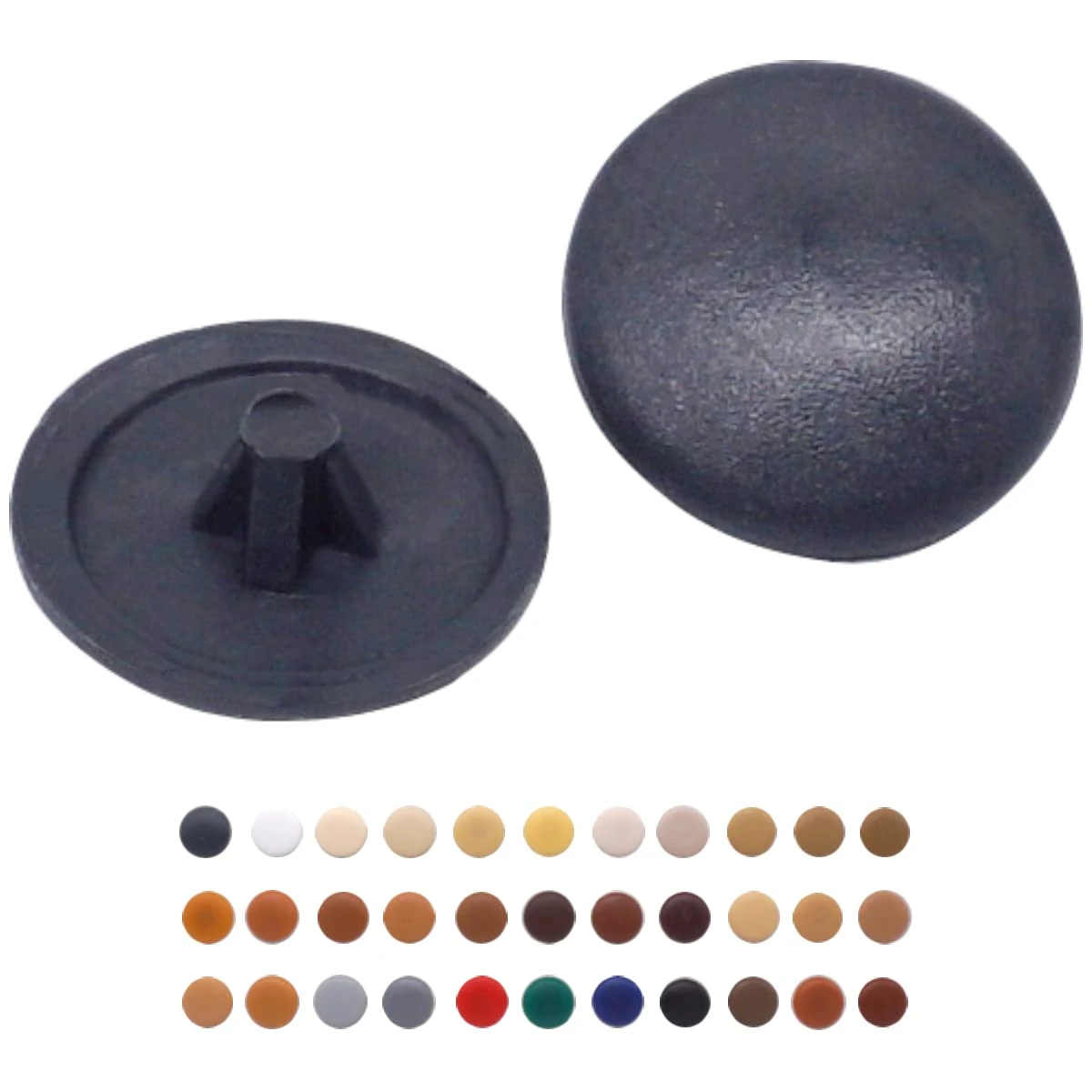 (Pack of 50 pcs) Pozi Screw Cover Caps 12 mm Diameter, Pozidriv Head Clip On Plastic Covers, Furniture Decorative Cap (50, Anthracite S0)