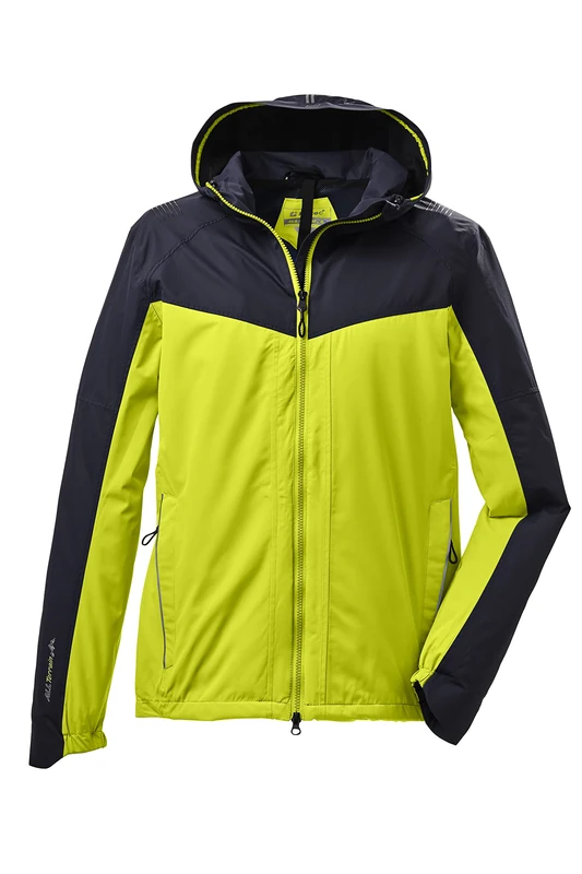 Killtec Men's Kos 28 Mn Jckt Functional Jacket with Hood and Splash Guard, Packable, Waterproof, Spring Green, S