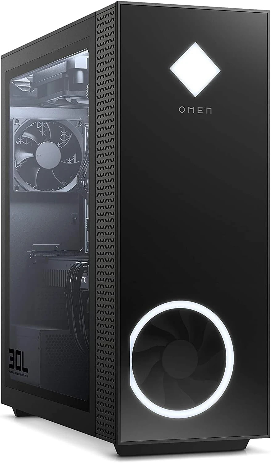 HP Omen 30L Gaming Desktop PC GT13-1047na | AMD Ryzen 7-5800X Processor | 16GB HyperX DDR4 RAM | 512GB SSD + 2TB HDD | NVIDIA GeForce RTX 3080 GPU | Microsoft Windows 11 Home | Black