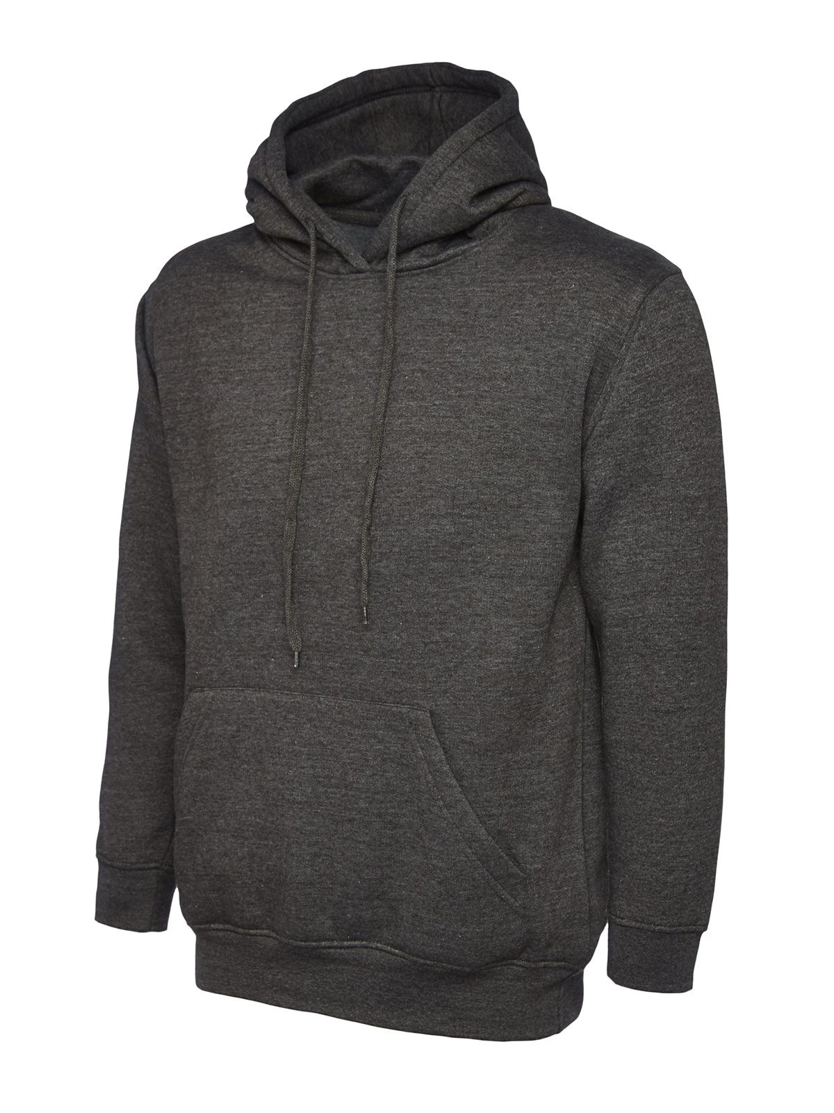 Mens Classic Plain Pullover Hooded Sweatshirt Hoodie Sweater (M, Charcoal)