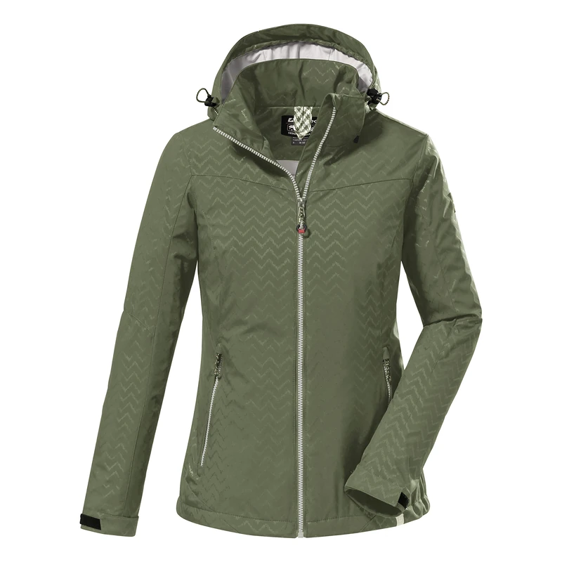 Killtec KOS 176 WMN SFTSHLL JCKT 38390-000 Women's Softshell Jacket with Zip-Off Hood, Olive, Size 42