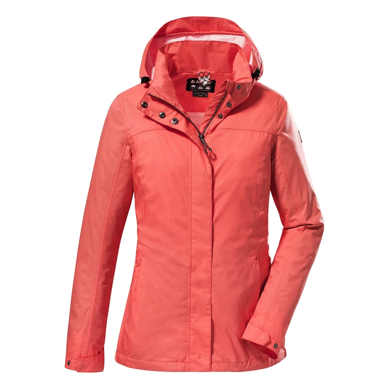 Killtec Women's Kos 131 Wmn Jckt Functional Jacket with Zip-Off Hood, Waterproof, Coral, 50 (EU)