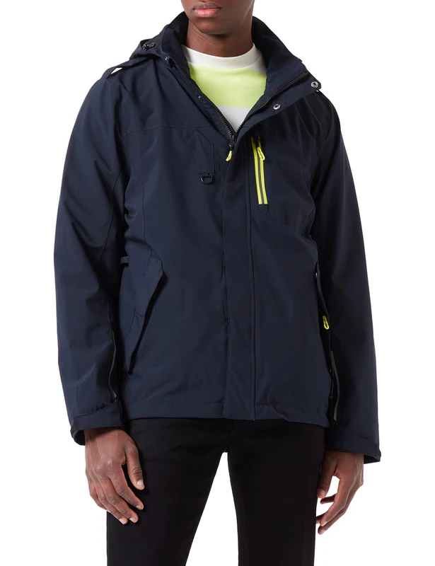 Killtec Men's Kos 149 Mn Functional Jacket for Dog Owners with Zip-Off Hood, Waterproof, Dark Navy, M