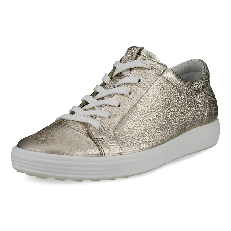 ECCO Women's Soft 7 W Sneaker, Pure White Gold, 3.5 UK