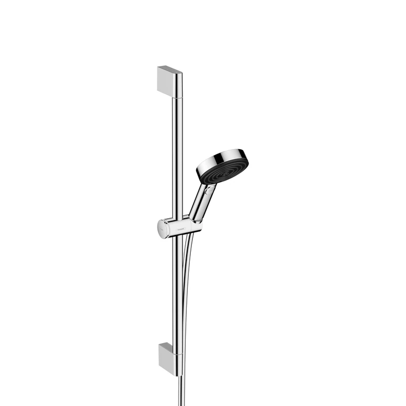 hansgrohe Pulsify S 1-Spray Handshower with Slide Bar and Hose, PowderRain, IntenseRain, Pulsating Massage, in Chrome, 24162001