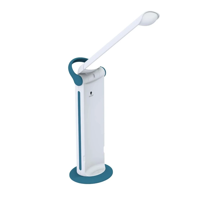 Daylight Twist 2 Go™ - Rechargeable & Portable Lamp with Easy Twist Shade (6,000K LED, 3 Brightness Levels, Up to 8Hrs Battery Life) - Perfect for Crafts, Reading, Work & Everyday Tasks (Teal/White)