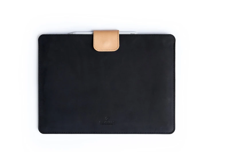 CITYSHEEP iPad Pro 11 inch sleeve, iPad Air 10.9”, iPad Air 10.5” 3/ 4, iPad 9th /8th /7th Generation, iPad 9.7”. Fits with Smart Keyboard, Folio or Cover attached. Natural Wool Felt, Leather. Black.