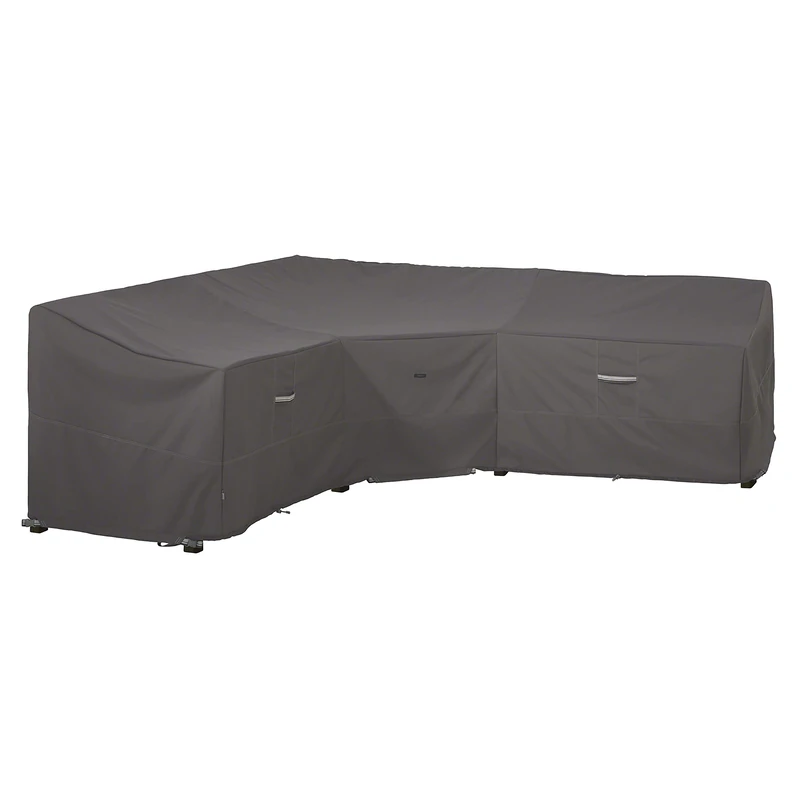 Classic Accessories Ravenna Water-Resistant Patio V-Shaped Sectional Lounge Set Cover, 115 x 32.5 x 31 Inch