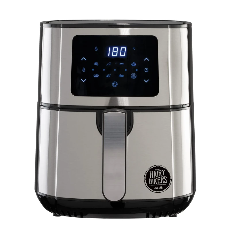 Hairy Bikers Air Fryer SDA2322 5.5 Litre Family Size Capacity Digital Touch Screen 60 Minute Timer 7 Pre-sets 1400W Silver