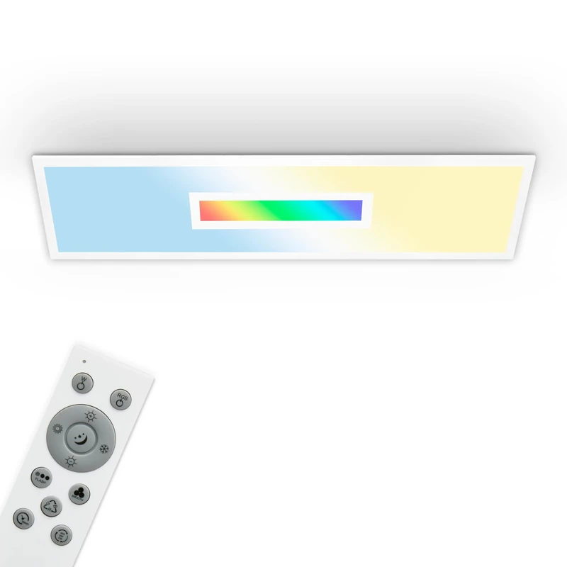 TELEFUNKEN - LED Panel, LED Ceiling Light, dimmable Ceiling Light, Includes Remote Control, RGB Interior, 22 Watt, 2200 lm, Timer Function, 1000 x 250 x 63 mm (L x W x H)