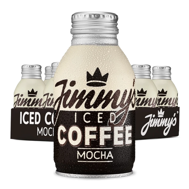 Jimmy’s Iced Coffee Mocha BottleCan 12 x 275ml Multipack (Crate of 12) Cold Chocolate Milk & Coffee Tins Bulk Pack - Image 1