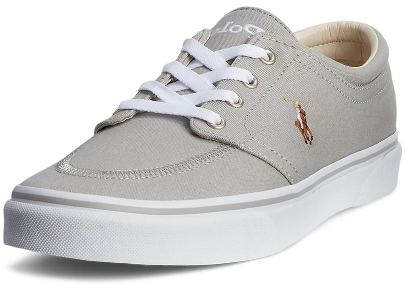 POLO RALPH LAUREN Men's Faxon Low Sneaker, Soft Grey/Multi Pp, 12 UK