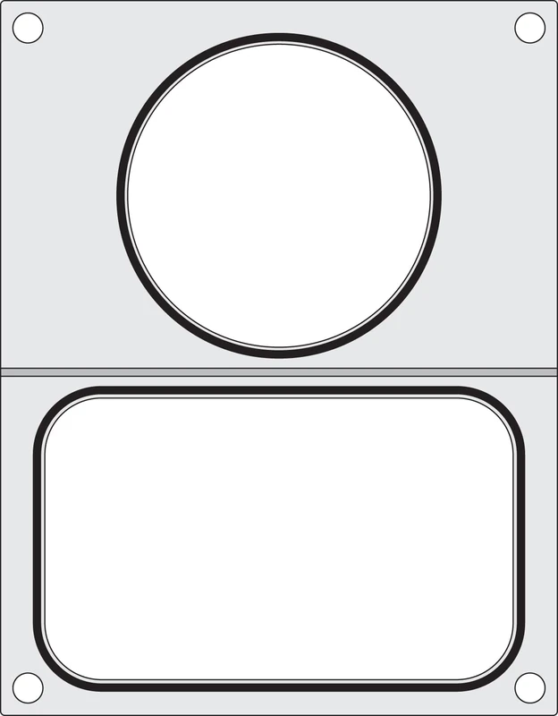 HENDI Die for HENDI Sealing Machine 330005, Black Silicone Gasket, suitable for 2 containers of e.g. 178x113mm and ø115mm, Aluminium