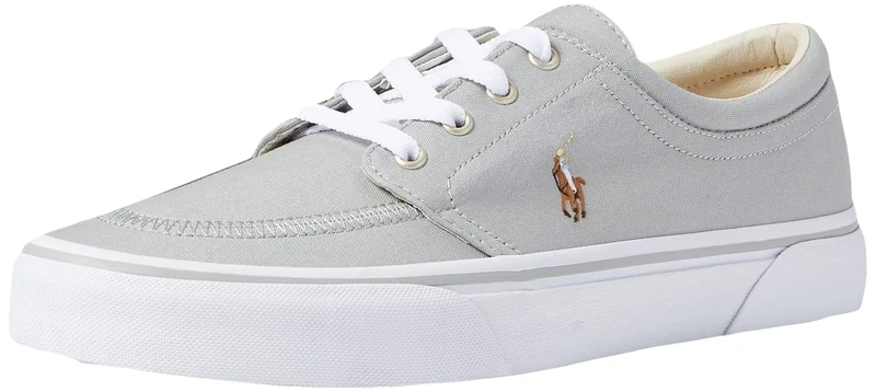 POLO RALPH LAUREN Faxon X Low-Top Canvas Sneaker, Soft Grey, 8.5 UK