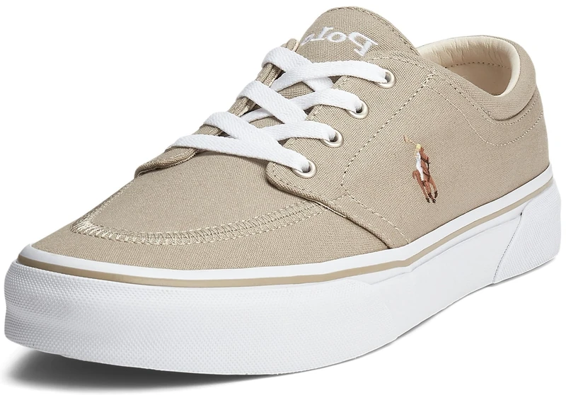 POLO RALPH LAUREN Men's Keaton Laceless Sneakers, Hampton Khaki/Multi, 8.5 UK