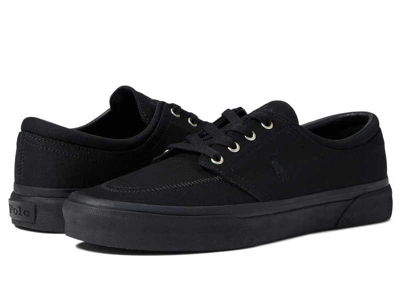 POLO RALPH LAUREN Men's Keaton Laceless Sneakers, Black/Black Pp, 10.5 UK