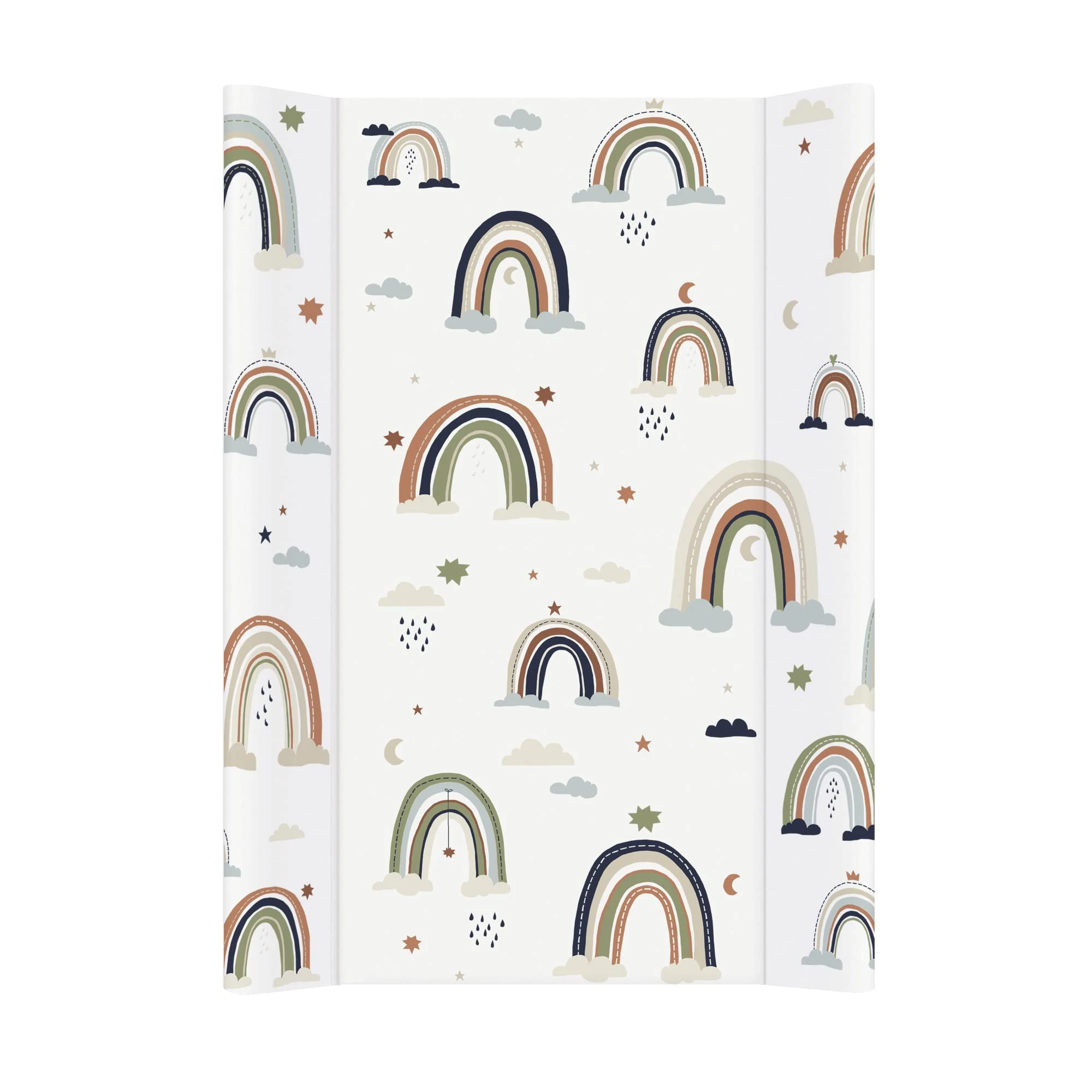 Rotho Babydesign Wedge Changing Pad, 0+ Months, Boho Rainbow, 70 x 50 cm white, 20099 0010 DI01