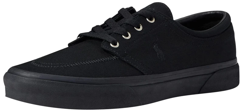 POLO RALPH LAUREN Men's Keaton Laceless Sneakers, Black/Black Pp, 9.5 UK