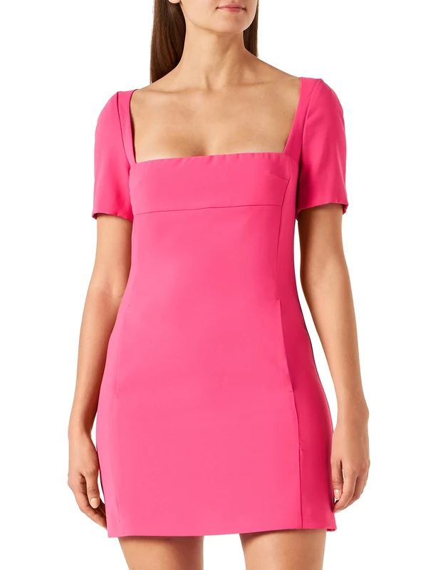 Pinko Women's Antonia 1 Crepe Stretch Dress Casual, O28_Magenta, UK 10