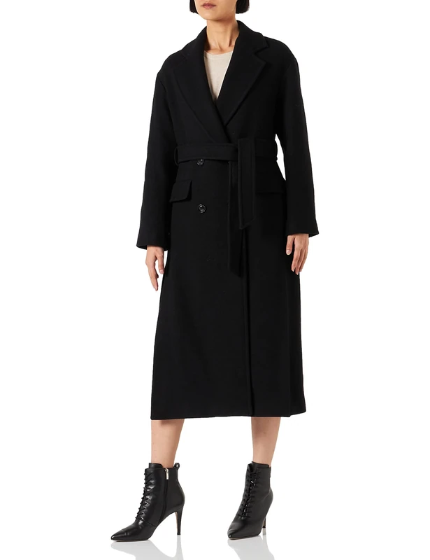 Pinko Women's Giacomo 7 Coat Cloth, Z99_Black Limousine, UK 16