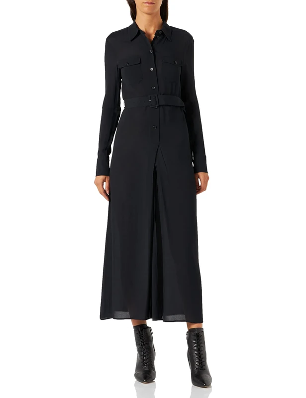 Pinko Women's Akubi Abito Punto Stoffa T-Shirt, Z99_Nero Limousine, 36