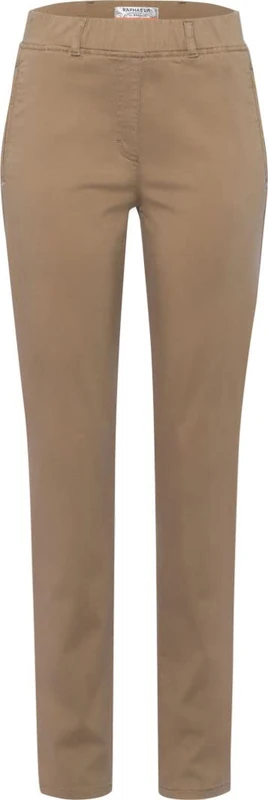 Raphaela by Brax Women's Lavina Zip All-Round Slip and Waistband Trouser, Sand, 27W x 30L