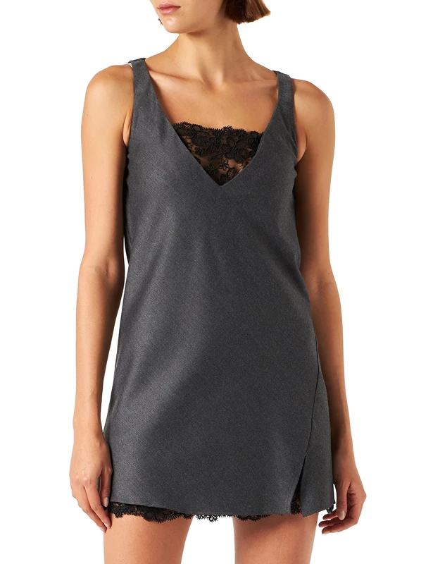 Pinko Women's Alina Abito FLANELLA Casual Night Out Dress, I75_Grigio-Peltro, 46N