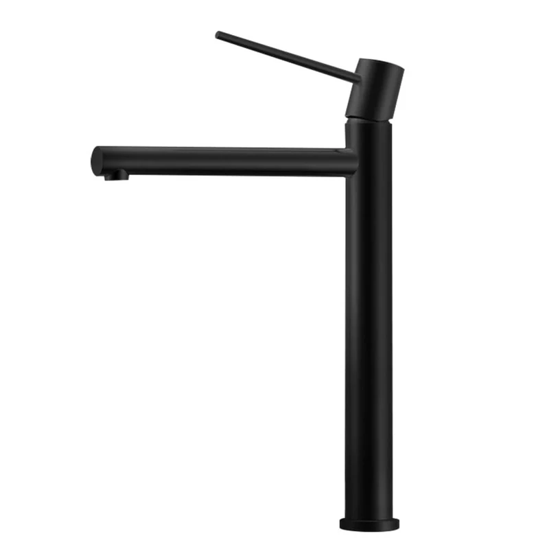 ZUÑ Black High Stylish Rounded Basin Mixer Tap Brass Matte Black Finish Includes Hardware, Hoses and Cartridge
