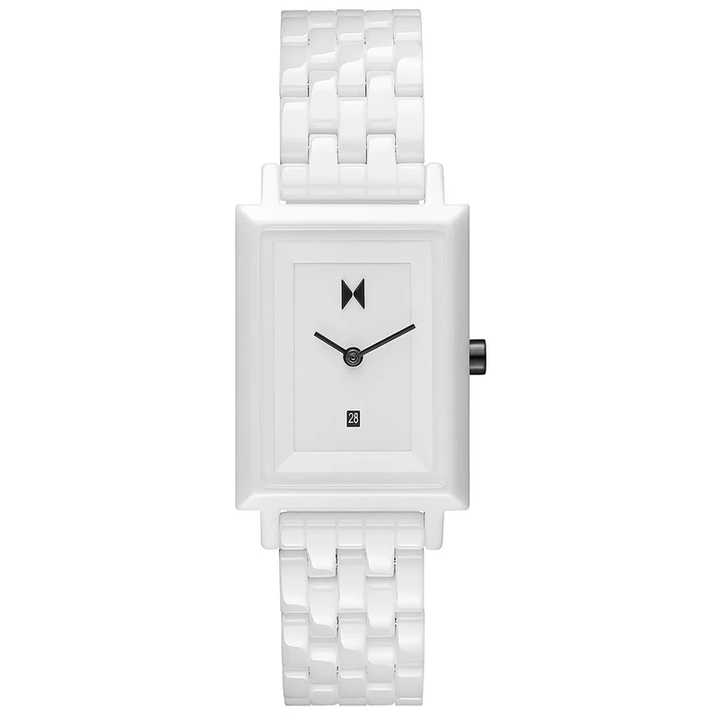 MVMT Analogue Quartz Watch for Women with White Ceramic Bracelet - 28000205-D